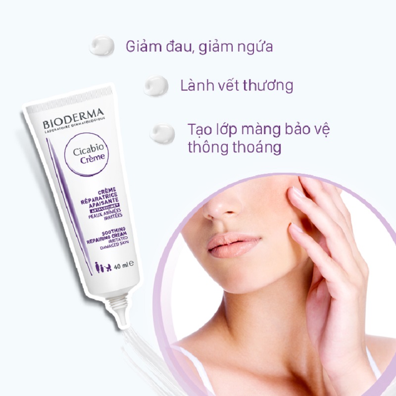 Kem dưỡng ẩm cho da nhạy cảm Bioderma Cicabio Soothing Repairing Cream