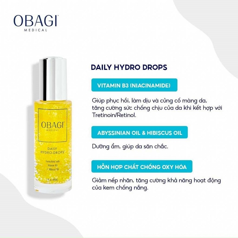 Serum phục hồi Obagi Daily Hydro - Drops giúp da dày khỏe